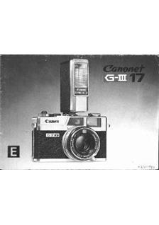 Canon Canonet G 3 -Series manual. Camera Instructions.